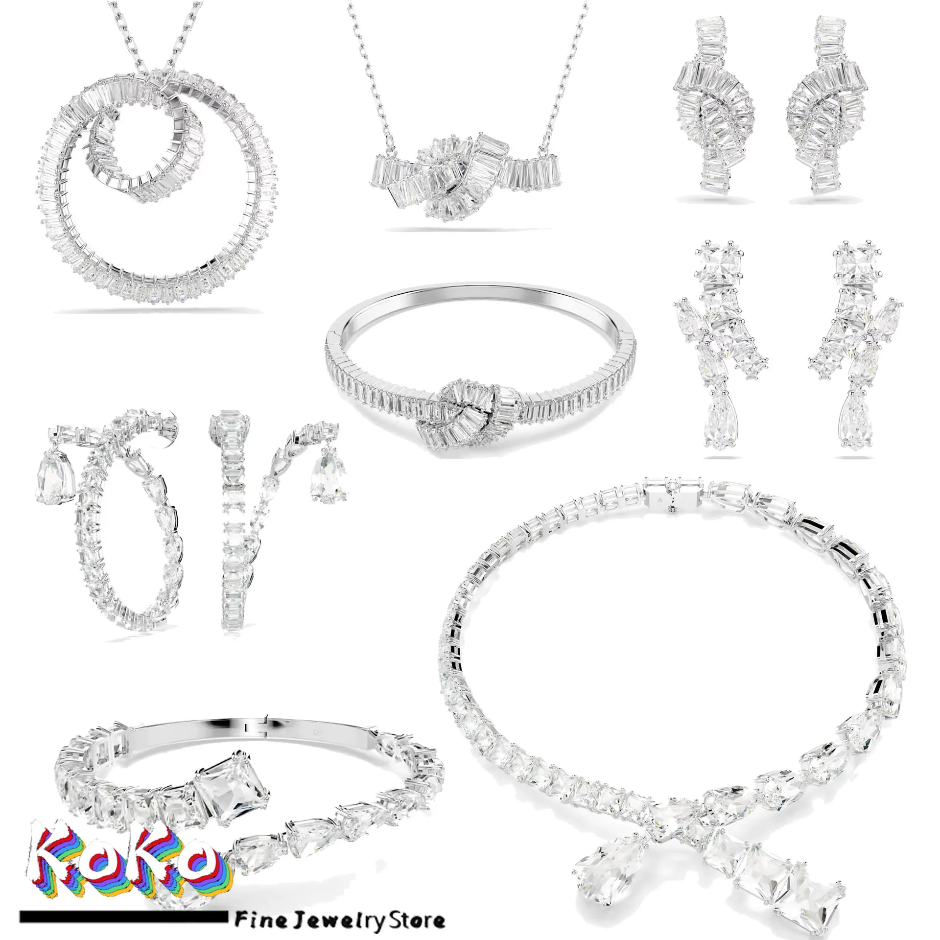 

Original Geometry Jewelry 2025 New Square Cut Open Wide Bracelet Fine Jewelry Set for Women Romantic Party Accessories Gift