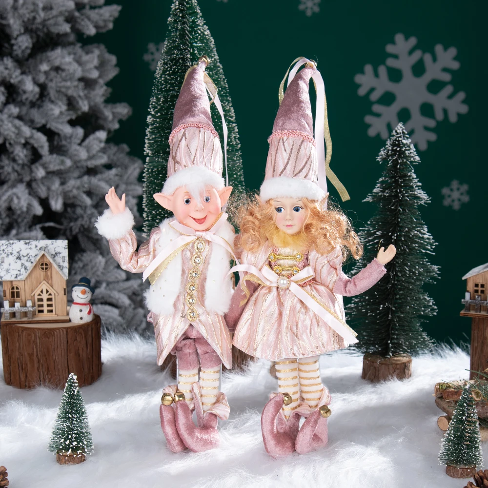 1 Pair Christmas Tree Decorations Cute Angel Doll Girl Pendant Navidad 2026 New Year Christmas Tree Ornaments Xmas Gift For Kids