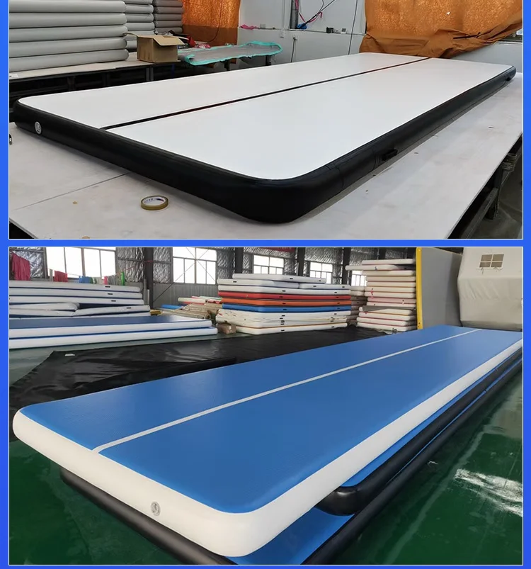 インフレータブルエアトラック体操エアマット 8x2x0.2m タンブリングトラックタンブリングマット エアポンプ付きインフレータブルフロアマット
