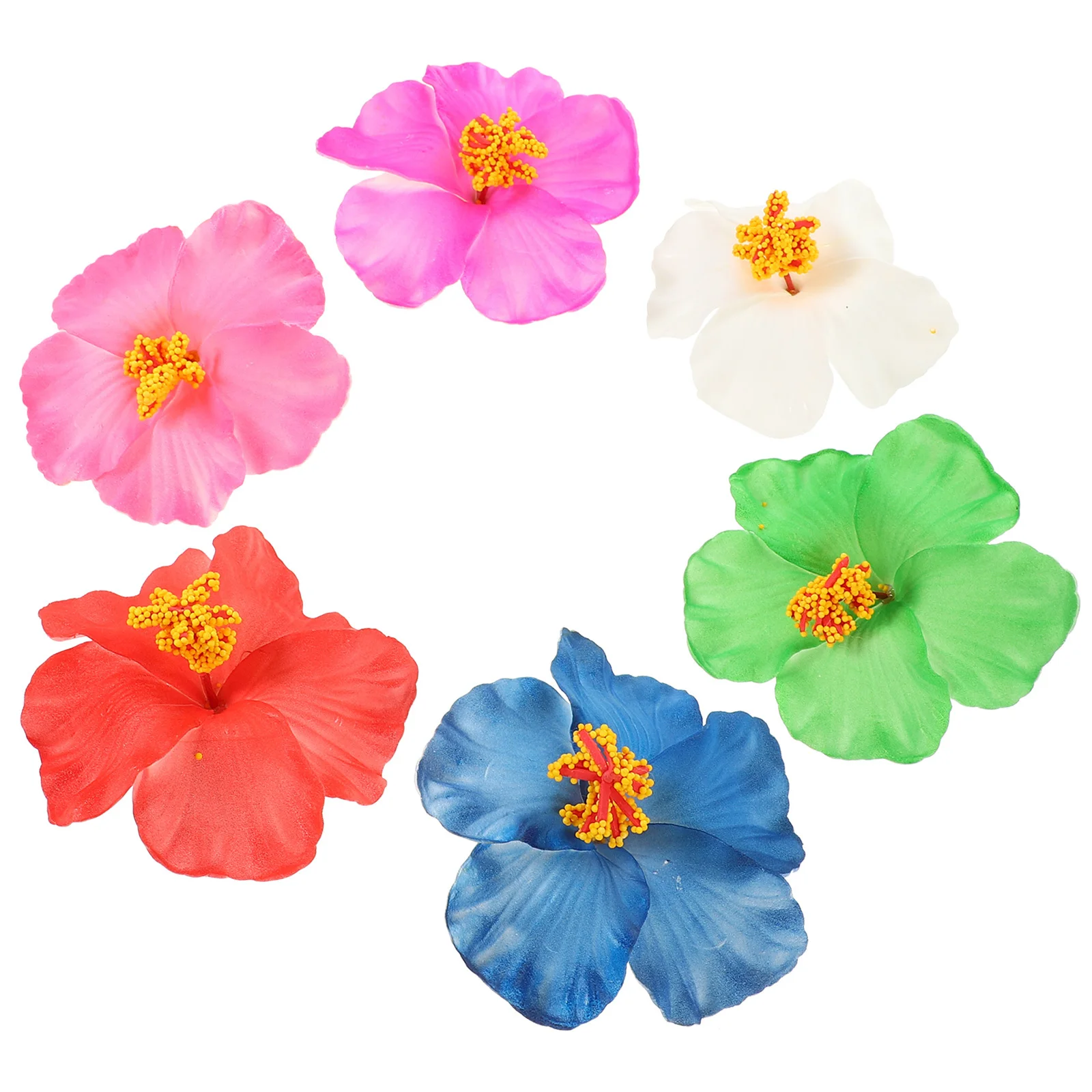 Hibiscus Flower Hair Clips 6pcs Women Barrettes Hair Pins Hair Accessories Stylish Floral Clips