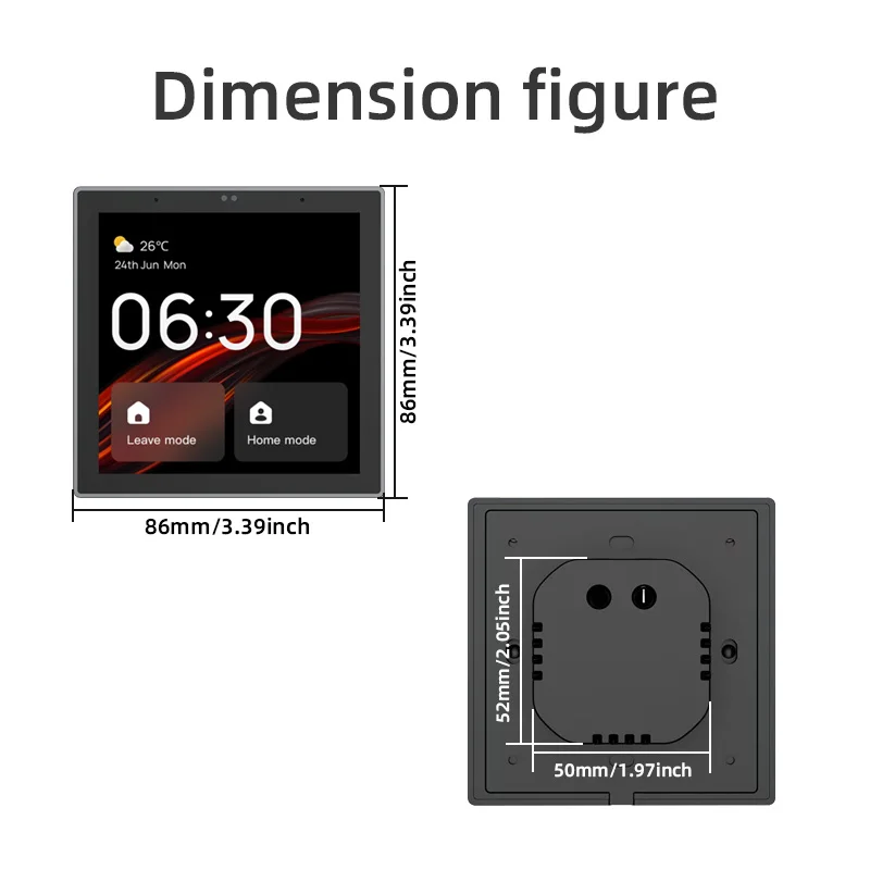 Smart Home 4 Inch Full Screen Central Control Panel Zigbee  Multi Mode Gateway Linux System Alexa Voice Control