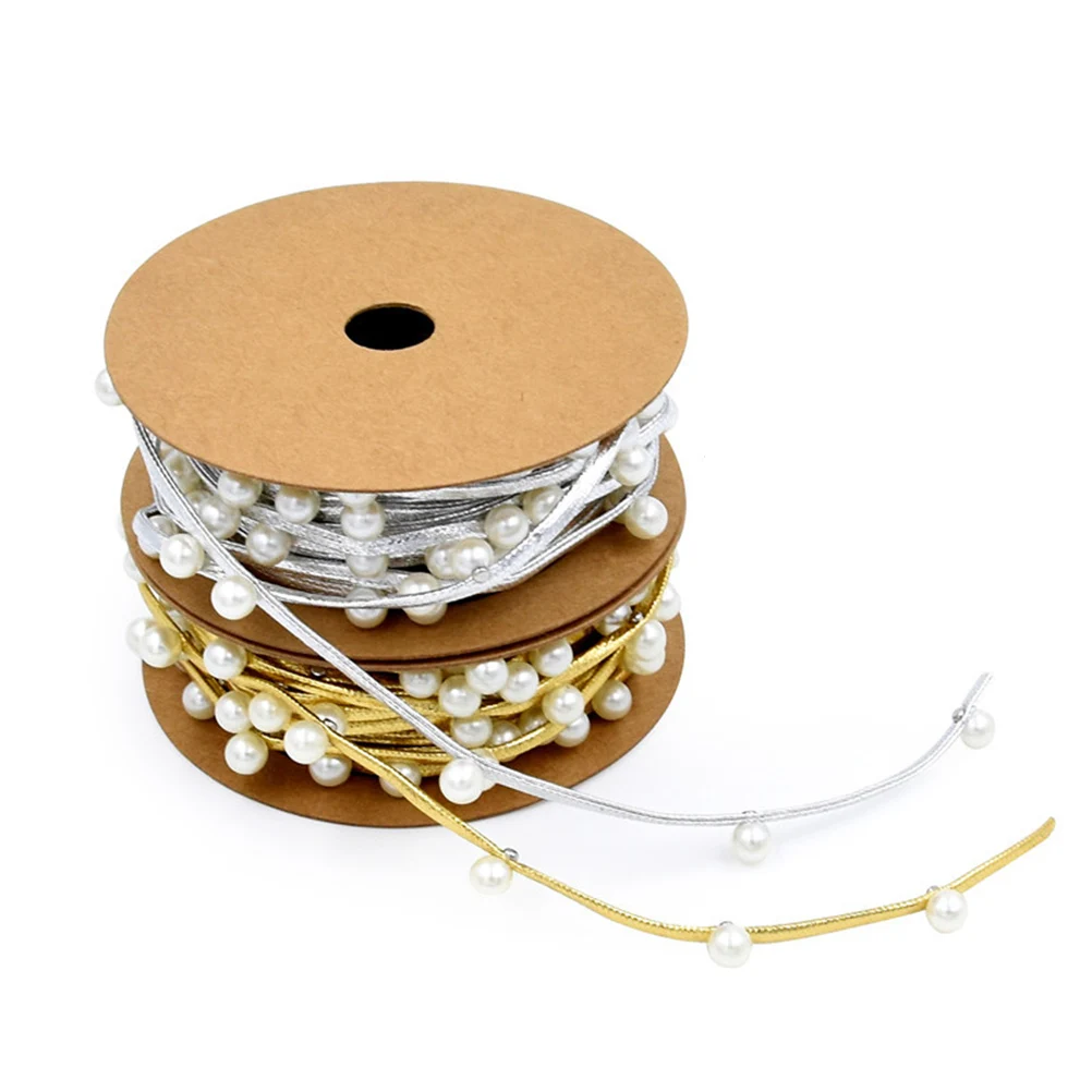 

Christmas Wedding Birthday Golden 6mm Beads Rope for Gift Box Packaging Scrapbooking Centerpieces Table Setting
