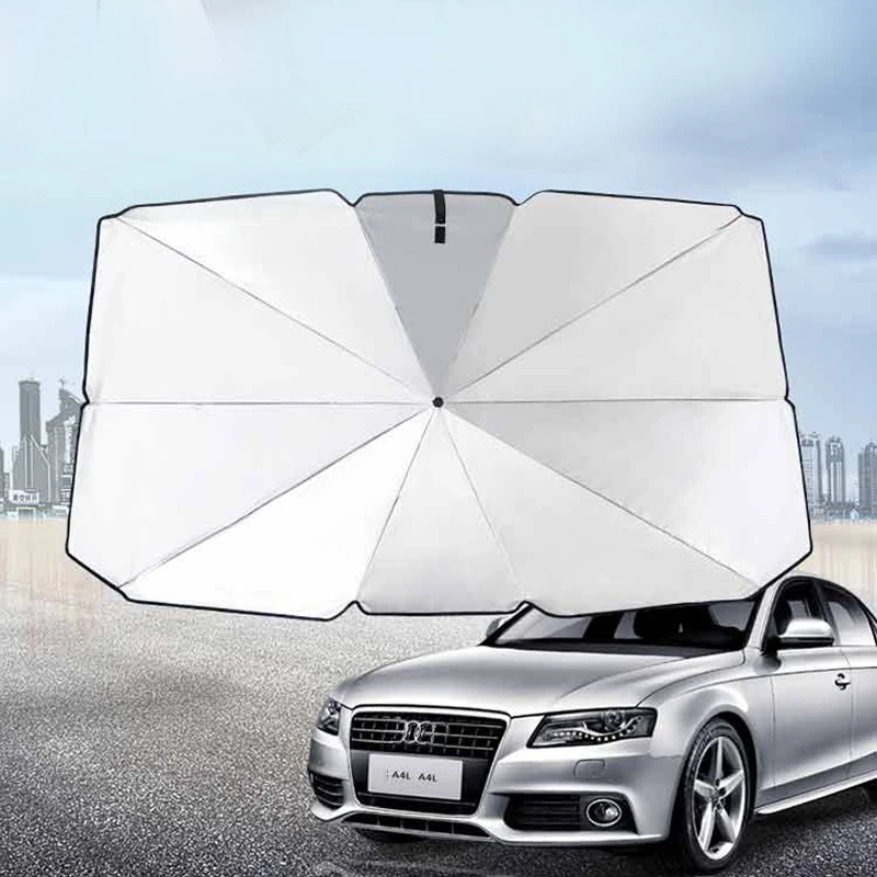 Image of Auto Sonnenschirm Windschutzscheibe Fenster Regenschirm Faltbare Sonnenschutz Vordere Abdeckung Block Wärme Tragbare Schutz Sonnenschirm Auto Modell Shades