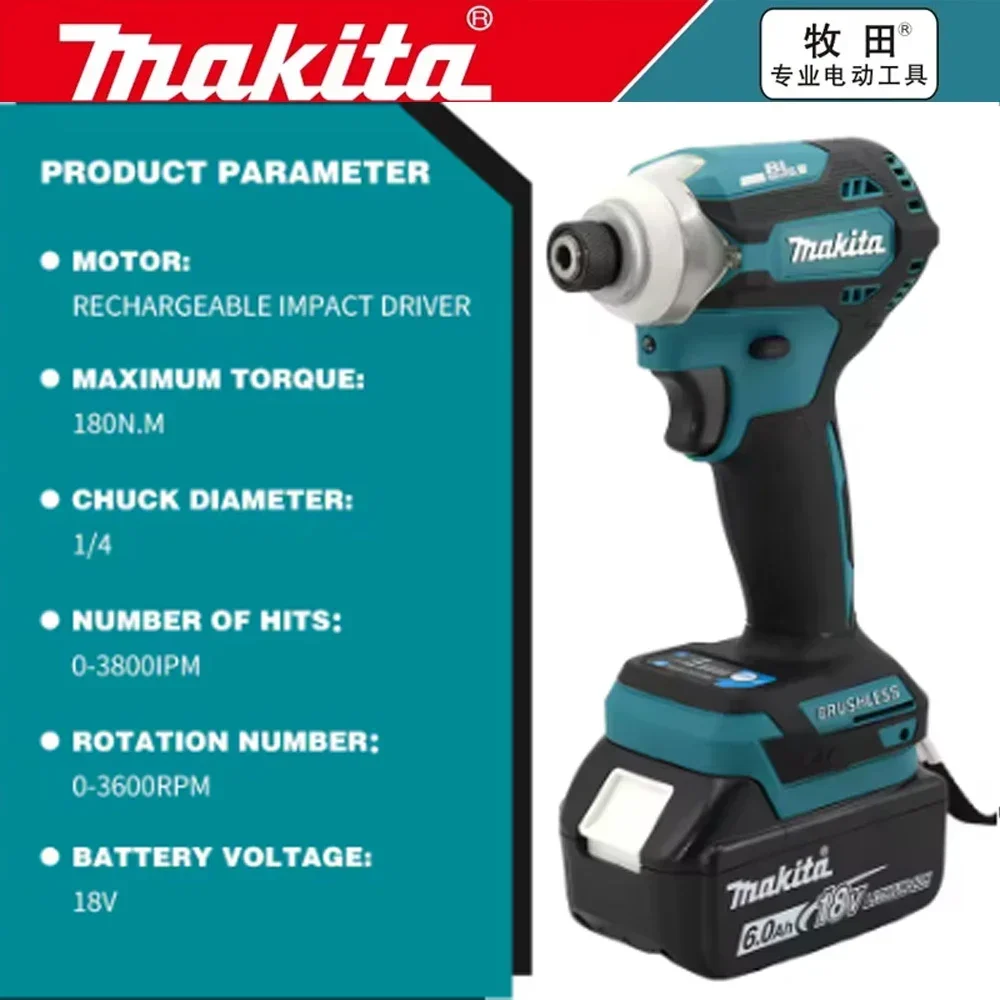 

Makita DTD171 ⚒Screwdriver Impact Screwdriver Set Household Electric Screwdriver Electric Hand Drill,Makita 18V 6Ah batter