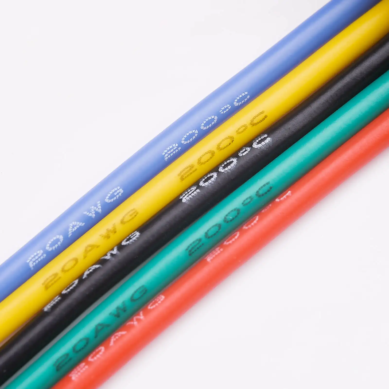 20AWG Electric Wire Flexible Silicone Wires 20 Gauge Stranded Tinned Copper Wire 5 Colors 16.4ft/5m Each or 32.8ft/10m Each