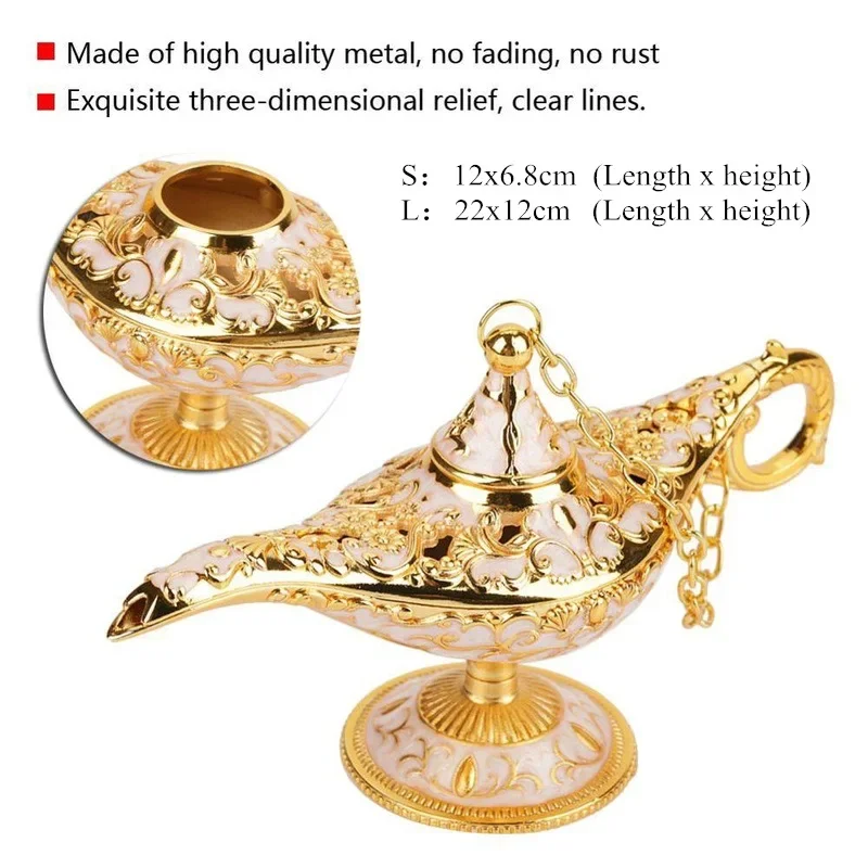 Vintage Legend Aladdin Lamp Magic Genie Wishing Ligh Tabletop Decor Crafts For Home Wedding Decoration Gift For Party Home Decor