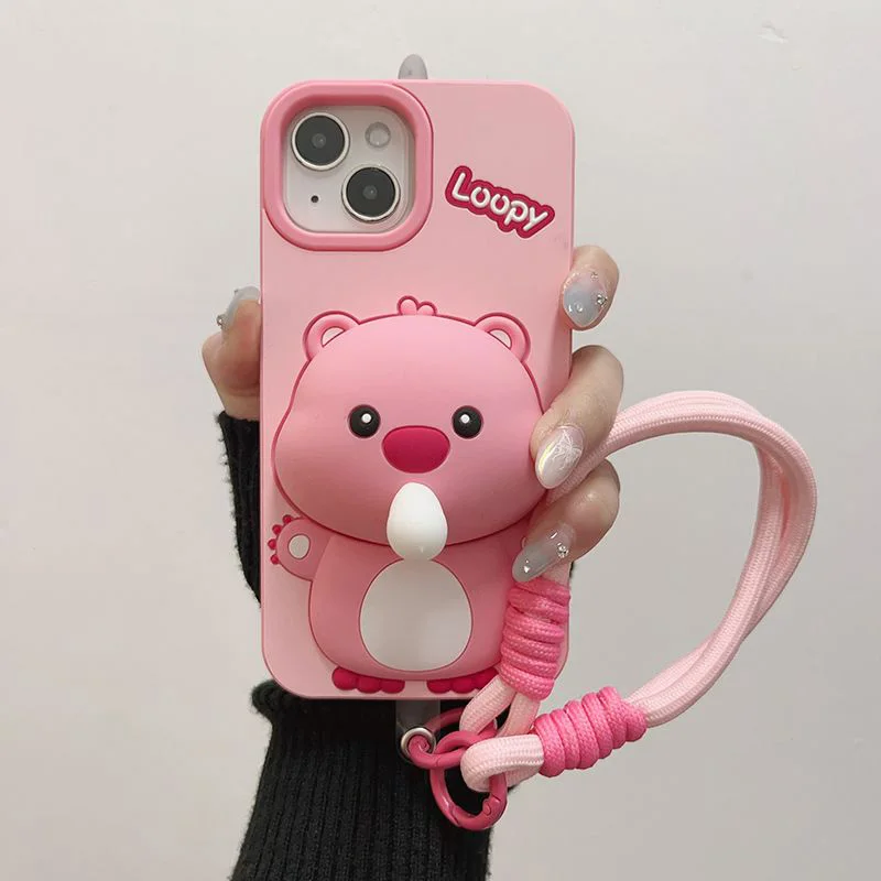 Cute Zanmang Loopy Cartoon IPhone Case Kawaii Blow Bubbles Anime Beaver IPhone13 12pro 15promax Anti Drop 14 Cases Girl Gifts