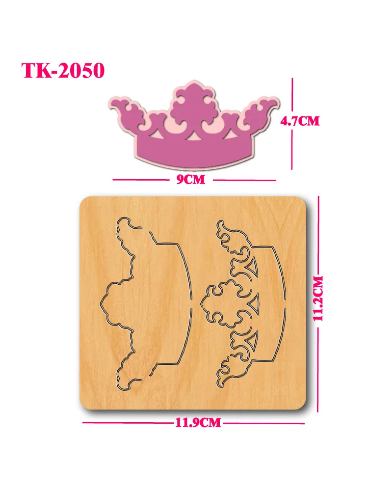 Exquisite crown wooden cutting molds, DIY handmade keychains/bag pendants and other decorations, durable molds, easy to operate