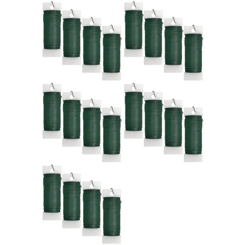 

20Pack Floral Wire Flexible Paddle Wire Florist Green Wire For Crafts,Tree,Garland And Floral Flower Arrangement
