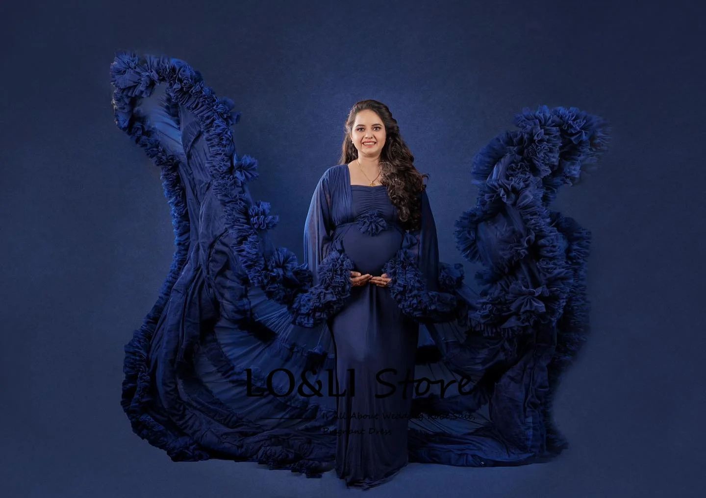 Maternity Dresses for Photoshoot Puffy Tulle Women Robe Long Sleeve Maxi Gown Wedding Anniversary Pregnancy Sleepwear Nightwear