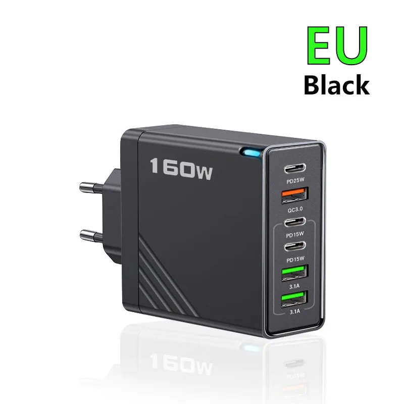 3PD 3USB شاحن متعدد المنافذ 5V3 1A 6 في 1 UK US EU Plug 160W محول شحن سريع للهواتف والأجهزة اللوحية #6