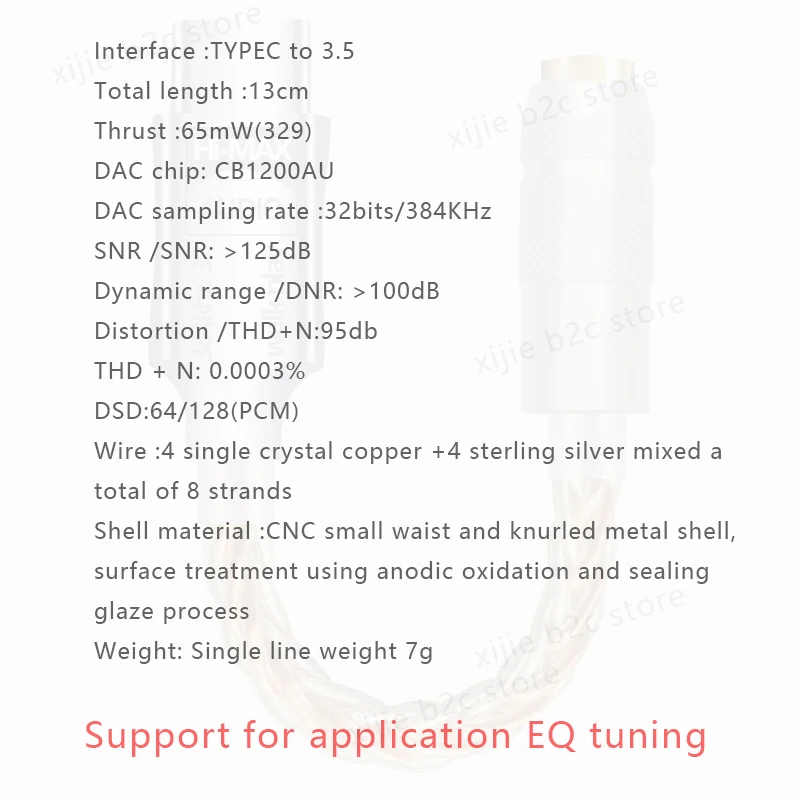 CB1200AU DAC Type C to 3.5mm HiFi Earphone Amplifier USB C Audio Decoder AMP Adapter Sound Card Digital Decoder For Android PC image 5