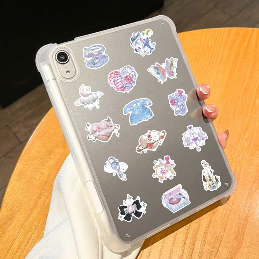 50PCS Fancy 3D Korean Crystal Glittery Pink Girl Heart Sticker Vinyl DIY Journal Fridge Laptop Motorcycle Diary Car Gift Sticker