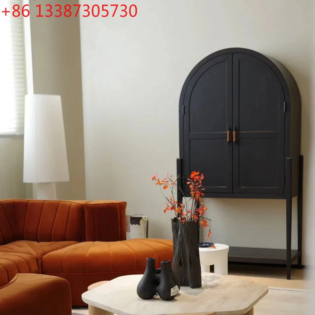 

Американский ретро-шкаф для столовой из черного массива дерева, французский простой пристенный шкаф для прихожей/гостиной