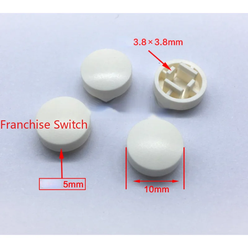 10PCS A25 WHITE PRESS CAP SQUARE HOLE WITH 12X12X7.3MM  HEAD TACT SWITCH DIAMETER 9.8*4.8MM HIGH