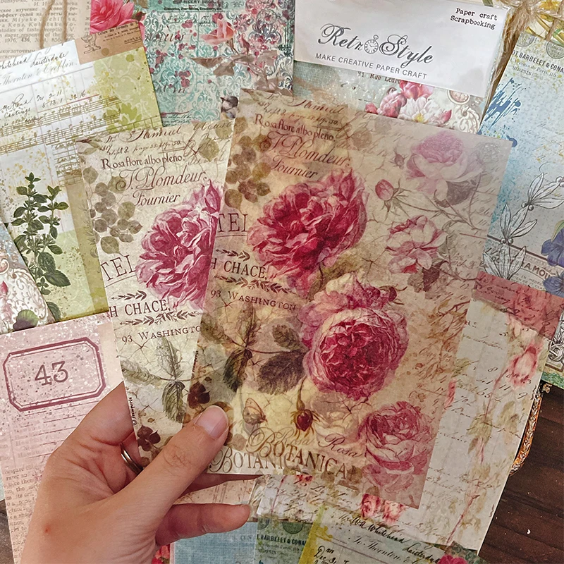 Panalisacraft 20sheets 10 designs Vintage Style Patterned Paper Scrapbooking paper pack handmade craft paper Background pad card