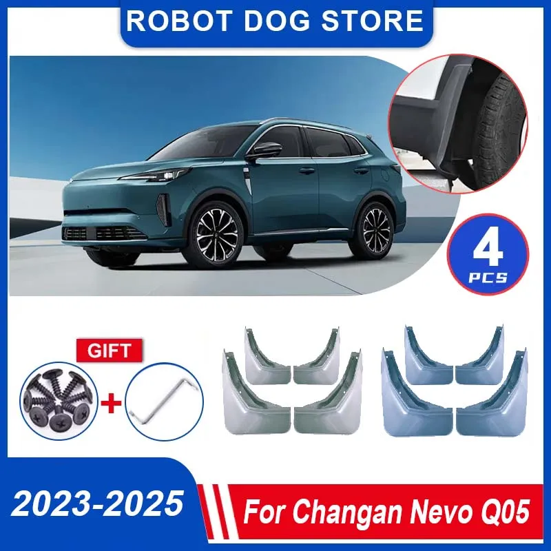 

4PCS Painted Muds For Changan Nevo Q05 2025 Accessories 2023 2024 Front MudFlaps Splash Guard Rear Fender Flares Car Accessories