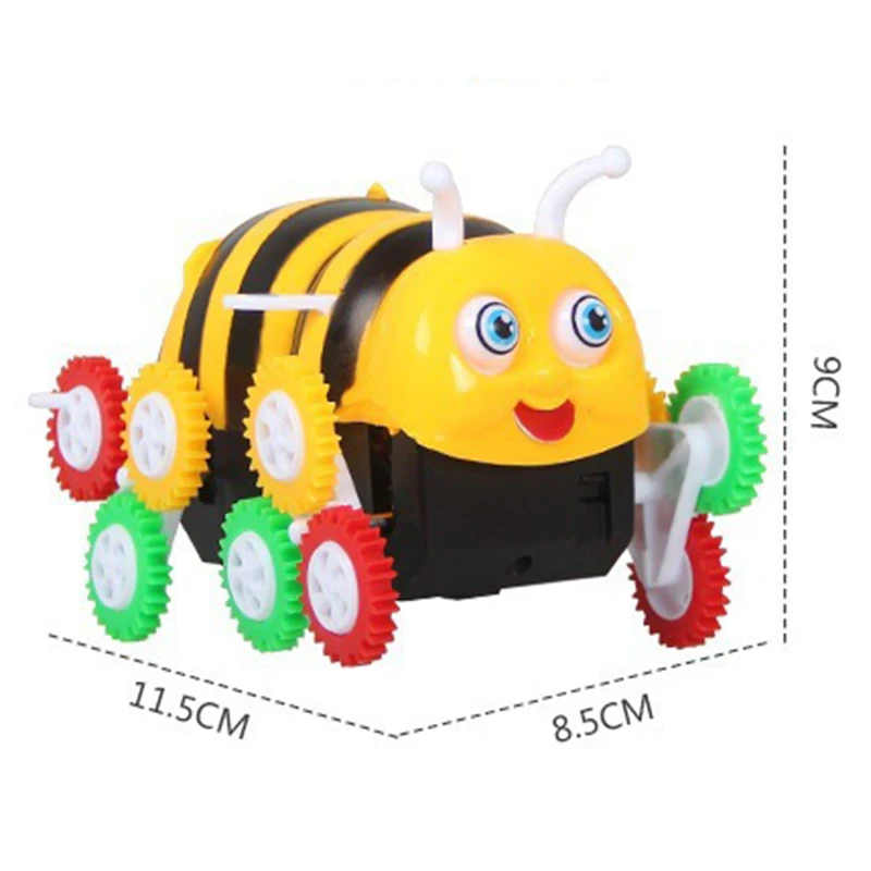 1 pz divertente creativo per bambini ape elettrica auto cartone animato carino giocattolo auto divertente ruote colorate vibrazione automatica ape vacanza regalo di compleanno