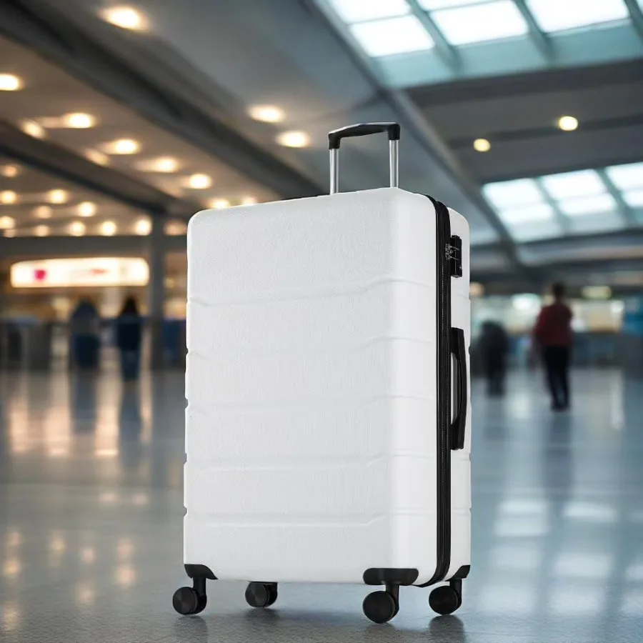 

20 Inch Hardside Expandable Luggage TSA Lock Spinner Wheels White Carry On Suitcase Rolling Travel Suitcase Lightweight