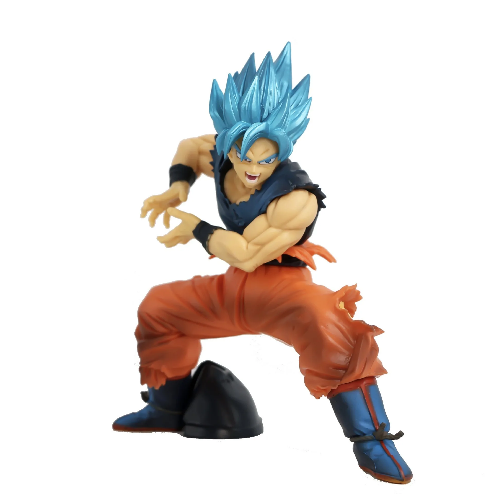 20th Anniversary Super Saiyan God Blue Hair Goku Dragon Ball Action Figurine Desk Collectible Anime Model Toys Figures Gift 20cm