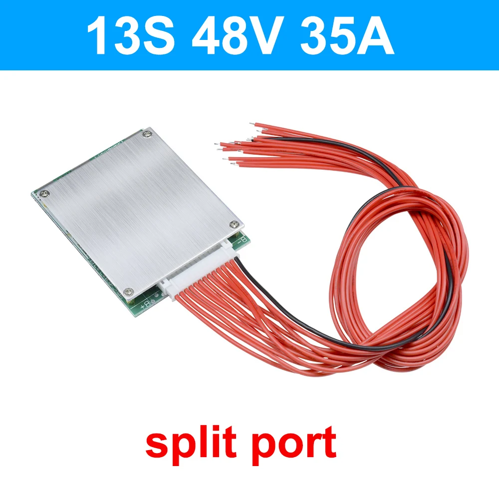 Carte de protection de batterie au lithium, compteur d'équilibre dans la carte de circuit imprimé, BMS 13S, 48V, 35A, 50A