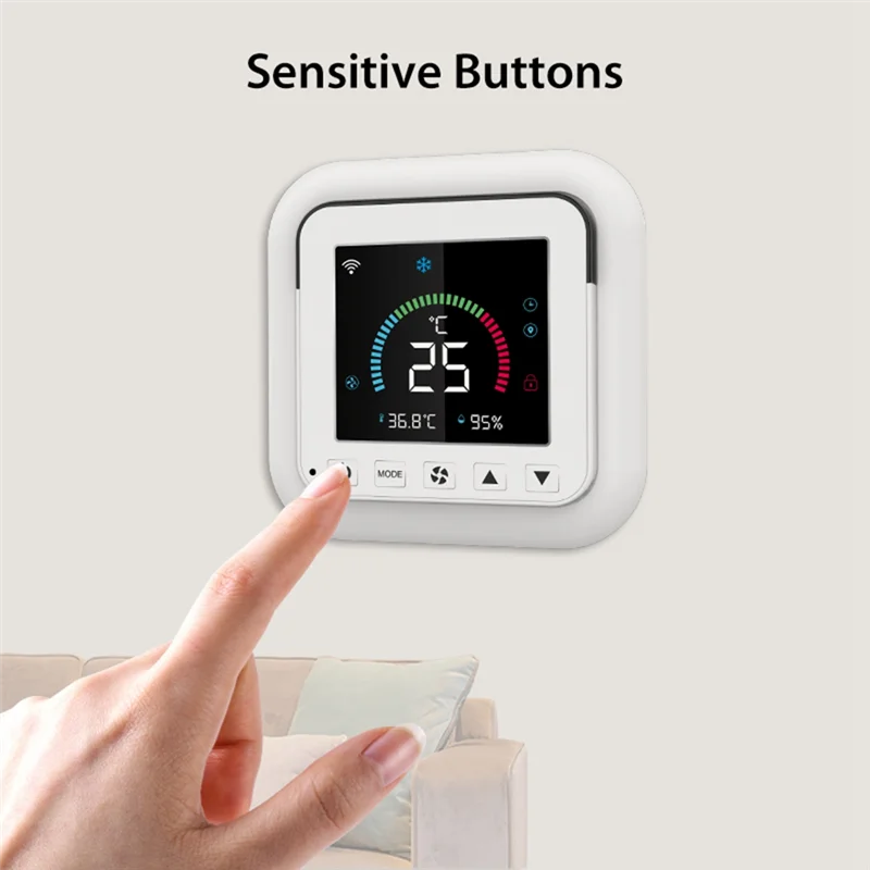 Tuya Smart Life Termostato WiFi, DC 5V, Ar Condicionado, Controle Remoto IR, Temperatura do Temporizador, Sensor de Umidade, Novo