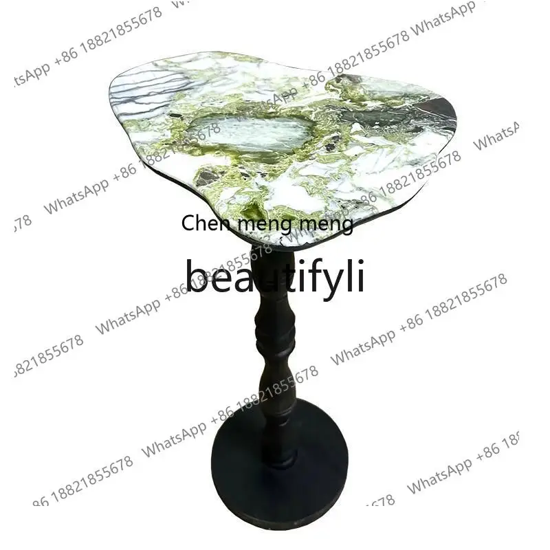 Natural marble cold jadeite edge few Italian light luxury small apartment living room designer sofa corner few