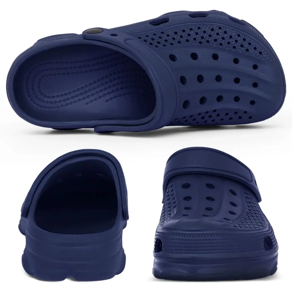 Eyriphy New Summer Hole Shoes For Men Outdoor Work Garden Sandals Casual Breathable Home Slippers With Arch Support Male Slides