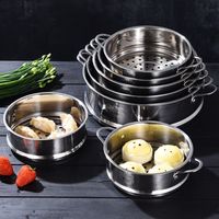 New 304 Stainless Steel Steamer Basket with Double Ear Generic Pot Steaming Grid Kitchen Cooking Tool Multifunction Steam Rack