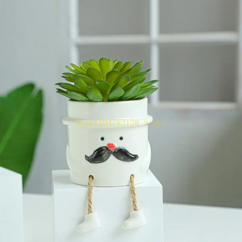Ceramic Hanging Feet for Doll Flower Pot Cactus Bonsai Succulent Container for Indoor Outdoor Garden Balcony Supplies best sale