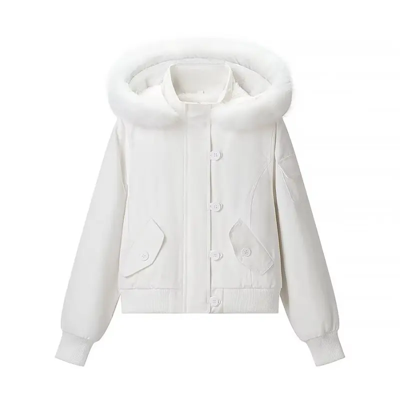 

Y2K Women's Streetwear Hooded Jacket Autumn Winter Warm Puffer Coat Trendy Loose Fit Casual Outerwear