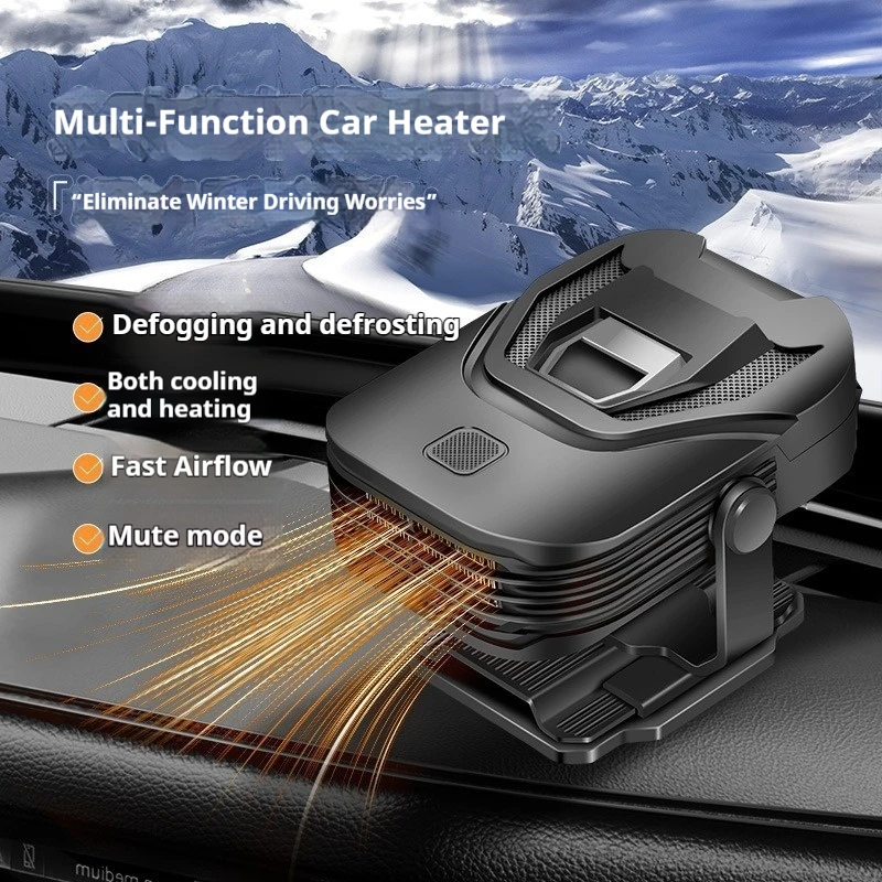 Portable Car Heater Cooler 2 In 1 Fast Heating Defogger Defroster High Power Electric Heating Fan For Vehicle Windshield Winter