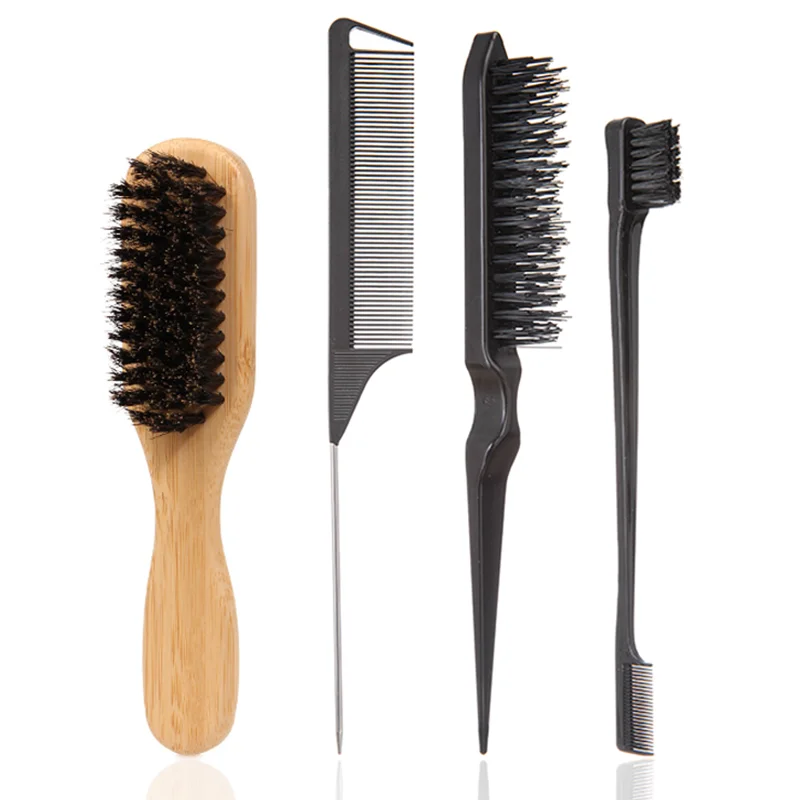 Boar Bristle Hair Brush Set, 1/3/4pcs