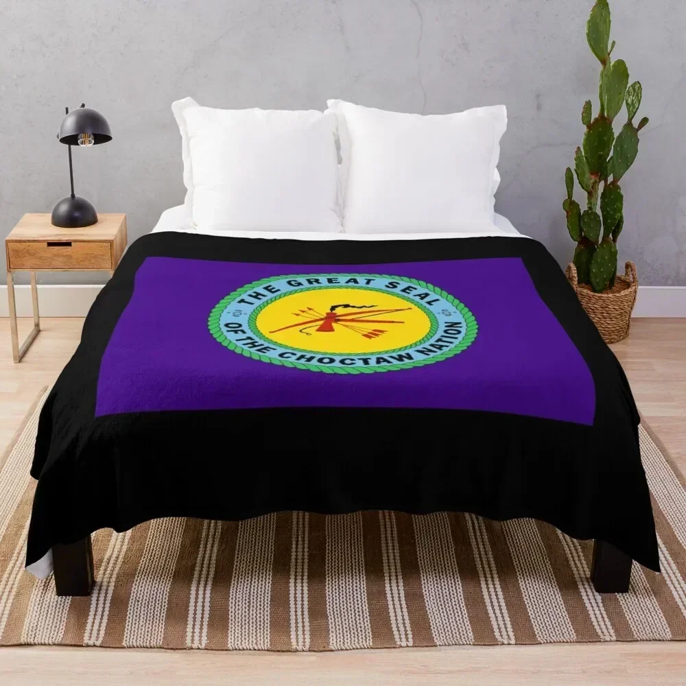 Choctaw nation flag Throw Blanket funny gift Soft Plaid Blankets