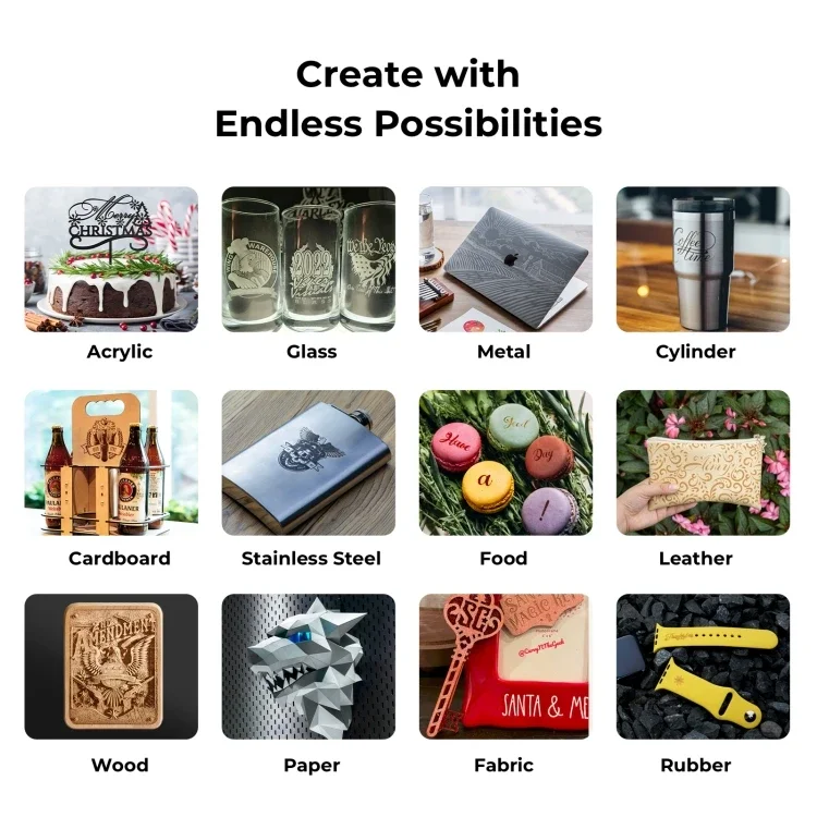 جديد وصول XTOOL D1 Pro-10W آلة قطع عالية الدقة + مرفق دوار + مجموعة رفع لتقوم بها بنفسك النقش بالليزر