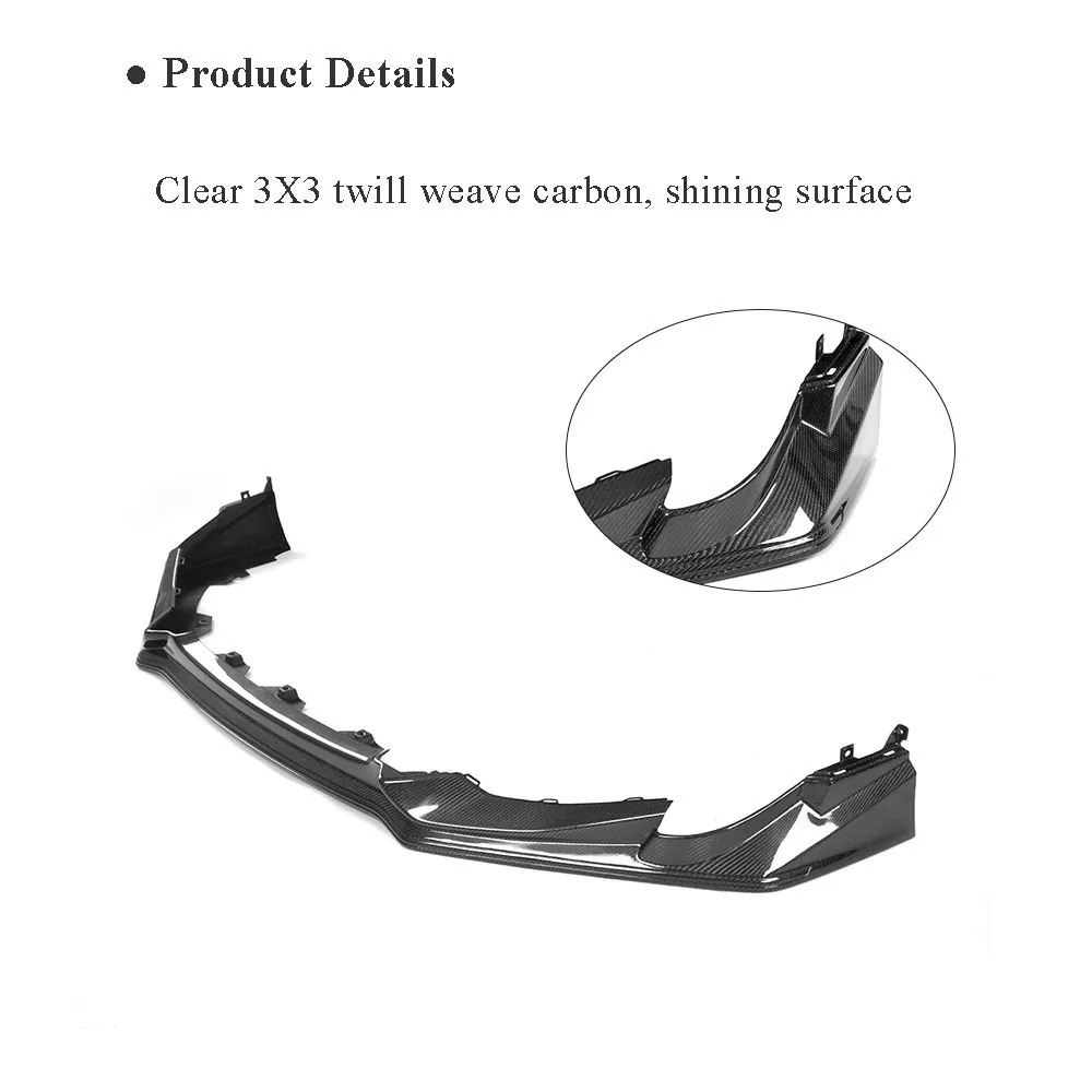 For Honda Civic Type R 2015 2016 Carbon Fiber Head Front Bumper Lip Spoiler Protector