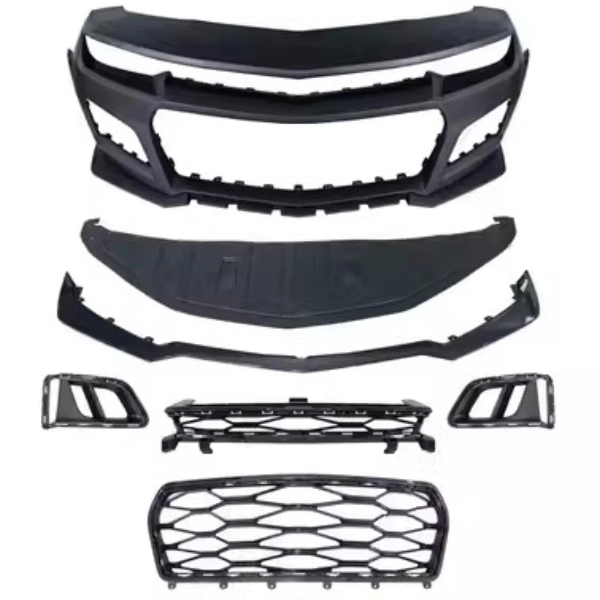 Front Bumper Assembly Grille for Chevrolet Camaro 13-20 Convert New Style ZL1 1LE Kit Side Skirt Car Accessories