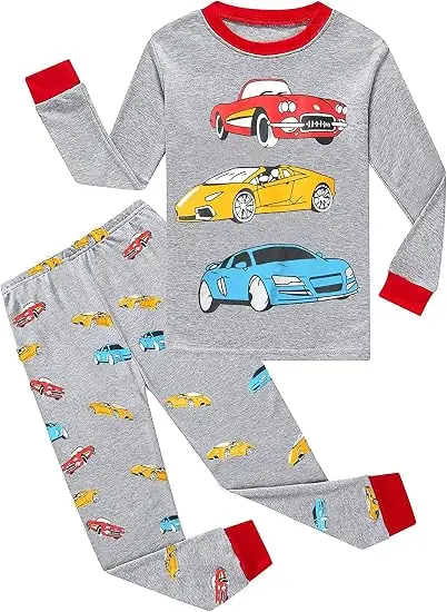 Little Hand Toddler Boys Pajamas Fire Trucks Excavators Kids 2 Piece Pjs Set Cotton Sleepwear Clothes Set Loungewear for 2-7T