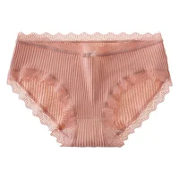 4 Pcs Lace Wavy Trim Bikini Panties, Comfy & Breathable Elastic Intimates Panties, Women's Lingerie & Underwear - Image 6