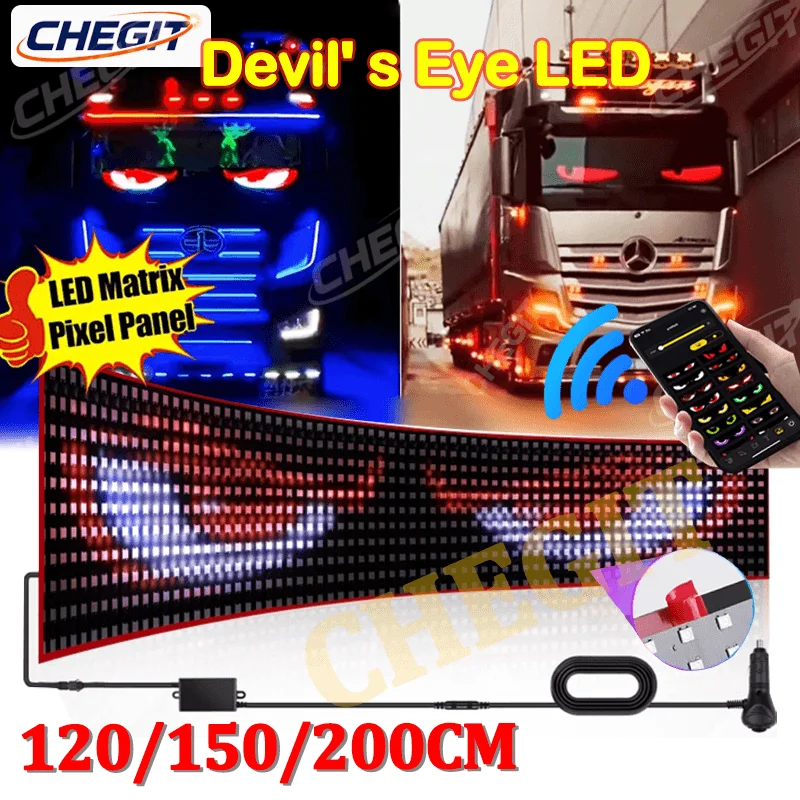 

Приложение Грузовик Автомобиль Дьявольский Глаз Светодиодная Пиксельная Панель Свет 2M Большой Дистанционное Управление Музыкой Пользовательское Текстовое Освещение Прокрутка Для Доски Лобовое Стекло