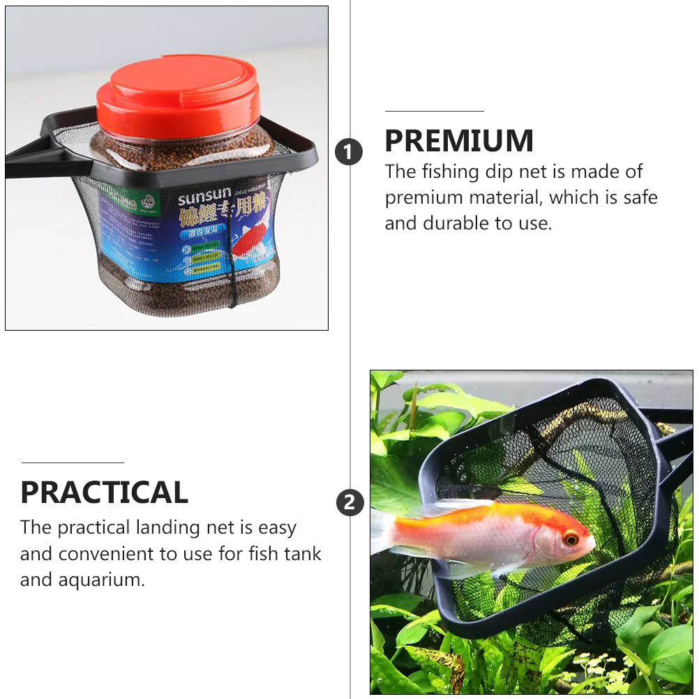 

2Pcs Fishing Landing Net Premium Nylon Soft Mesh Fish Tank Dip Net for Safe Fish Handling and Aquarium Use Black