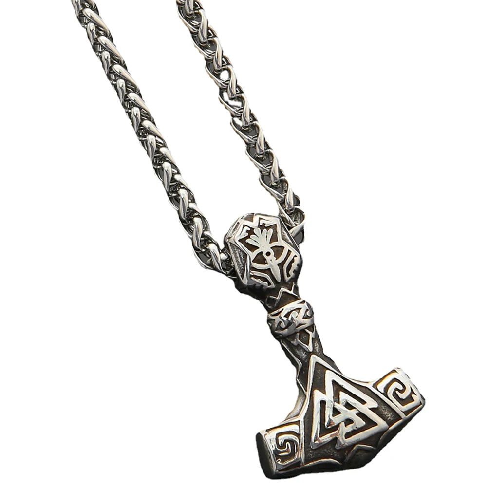 

Hammer Necklace Stainless Steel Viking Mens Pendant Hip Hop Vintage Jewelry For Men Party Accessories Gift