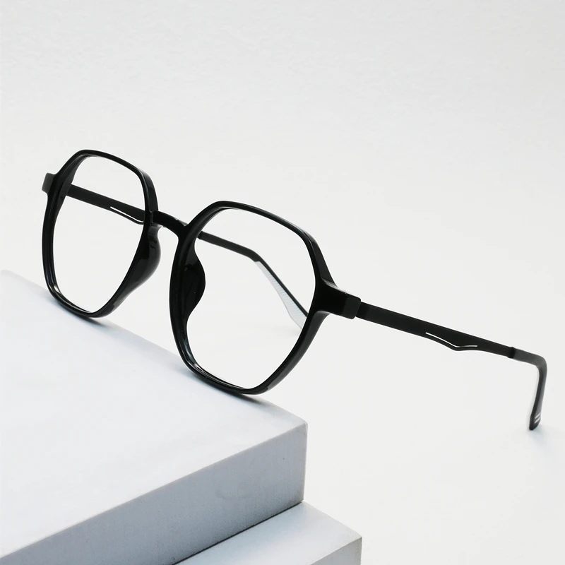 KOCOLIOR New Large Frame Polygonal Ultra Light Rubber Titanium Eyeglass Frame for Men and Women Optical Prescription Glasses