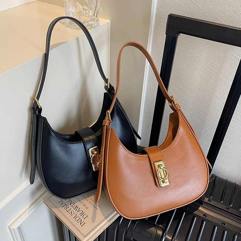 

Модные сумки из искусственной кожи подмышки, женские сумки-клатчи, сумка на одно плечо, женская модная полукруглая сумка в форме полумесяца, женские сумки