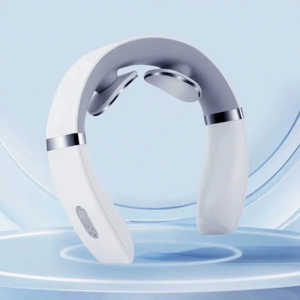 

Белый/розовый электрический массажер для шеи, защита плеч и шеи, бытовой мини-портативный массажер для шейного отдела позвоночника