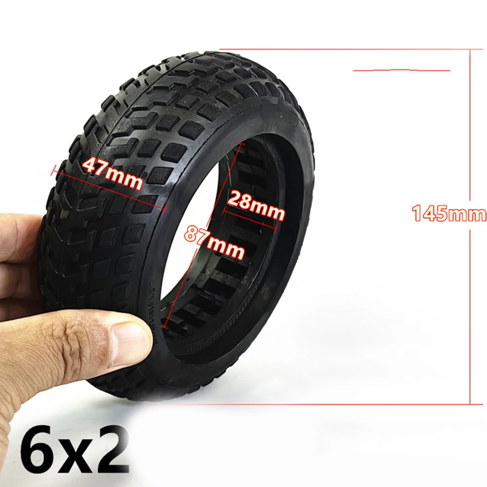 6x1.6 Scooter Tire 6 Inch Solid Tire Reliable Performance Sleek Black Color Smooth Ride Wear-resistant Scooter Maintenance