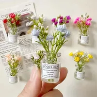 8Pcs Mini Small Vase Magnets Cute Mini Refrigerator Magnets 3D Vase Fun Refrigerator Accessories Kitchen Decoration Holiday Gift