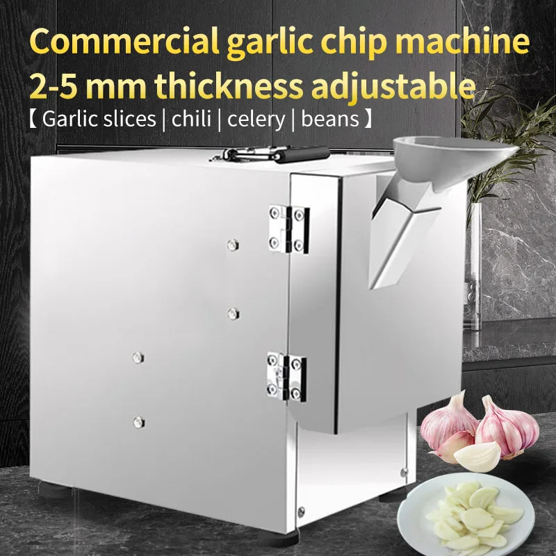 180W Multifunctional Stainless Steel Garlic Press Electric Garlic Ging Ginger Pepper Ring Garlic Slice Machine Home Appliance