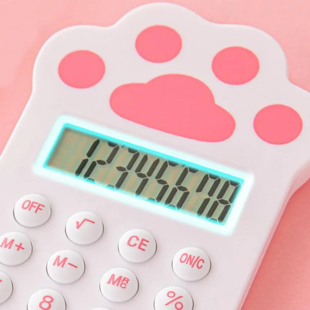 Calculator Mini Compact Cute Design Mini Calculator Compact Cartoon Carrot Strawberry Cat Paw Shape Mini Calculator for School