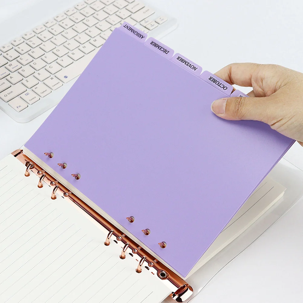 6 Pcs Separator Page Notepad Tabs Punched Binder Dividers A4 Pads Detachable Pp Markers Index Aesthetic